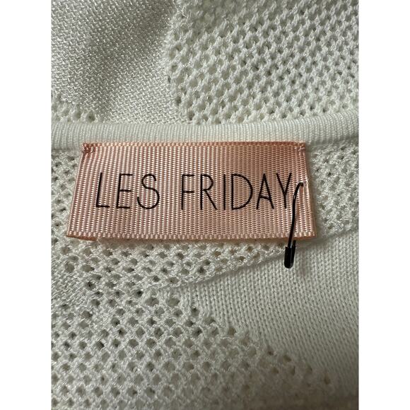 Les Friday Top Vail Sweater Texture Knit Asymetrical Ruffled on the Side Size S - Picture 8 of 11